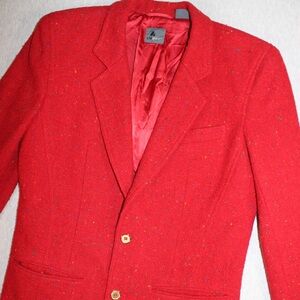 Speckled Tweed Vintage Liz Wear (Claiborne) Double Breasted Red Blazer | Size 4